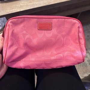 Coach pink makeup bag